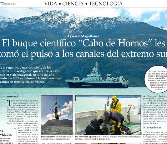 El buque científico "Cabo de Hornos" les tomó el pulso a los canales del extremo sur