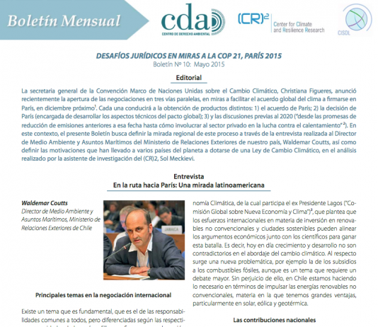 Boletín Jurídico Nº10: ¿Por qué avanzar hacia una legislación climática? | (CR)2