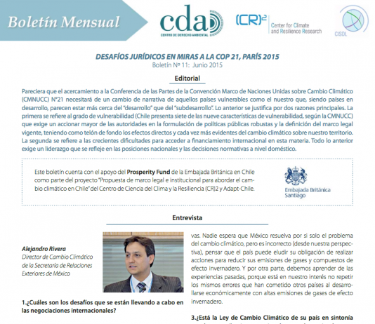 Boletín jurídico Nº11: Alcances y contenidos de las leyes de cambio climático | (CR)2