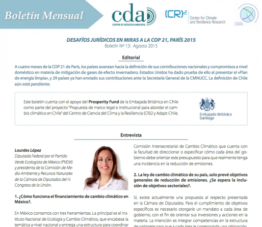 Boletín jurídico Nº13: La organización institucional en las leyes de cambio climático | (CR)2