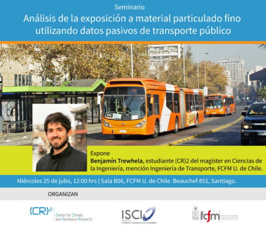25 de julio | Seminario (CR)2-ISCI «Análisis de la exposición a material particulado fino utilizando datos pasivos de transporte público»