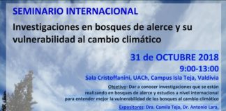31 de octubre | Seminario Internacional «Investigaciones en bosques de alerce y su vulnerabilidad al cambio climático»