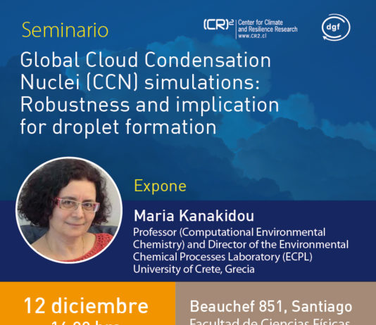 12 de diciembre | Seminario (CR)2-DGF «Global Cloud Condensation Nuclei (CCN) simulations: Robustness and implication for droplet formation”