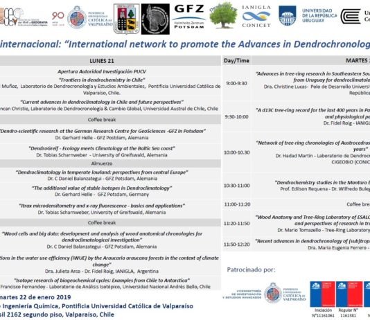 21 al 22 de enero | Seminario Internacional “International network to promote the Advances in Dendrochronology in South América»