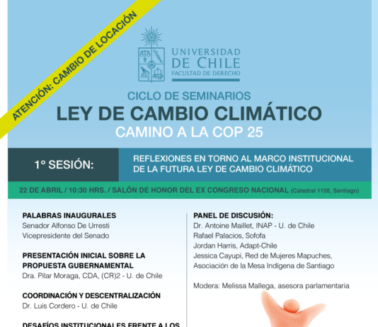 22 de abril | 1ra sesión Ciclo de seminarios «Ley de cambio climático camino a la COP 25»