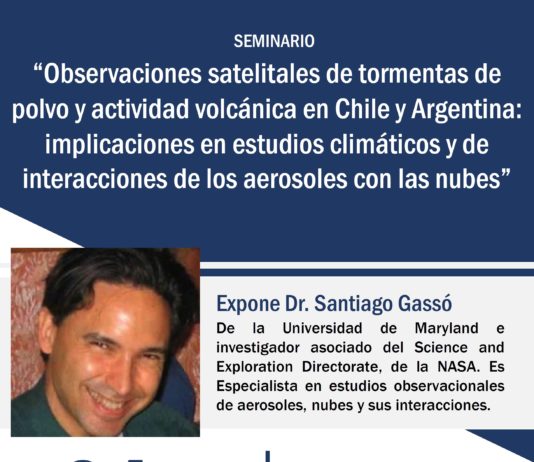 CANCELADO 24 de mayo | Seminario (CR)2 «Observaciones satelitales de tormentas de polvo y actividad volcánica en Chile y Argentina: implicaciones en estudios climáticos y de interacciones de los aerosoles con las nubes»