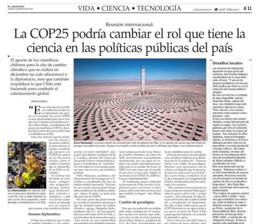 La COP25 podría cambiar el rol que tiene la ciencia en las políticas públicas del país (El Mercurio)