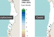 Una dramática baja de las precipitaciones y del caudal de los ríos se registra desde 1985 (El Mercurio)