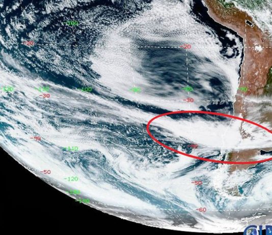 Satélite muestra el río atmosférico que empapó el sur (Las Últimas Noticias)