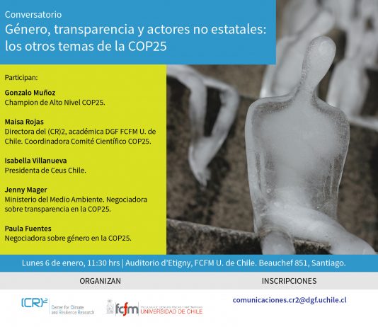 6 de enero | Conversatorio «Género, transparencia y actores no estatales: los otros temas de la COP25»