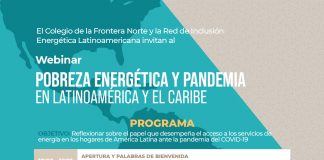 03 de septiembre | Webinar «Pobreza energética y pandemia en Latinoamérica y El Caribe»