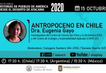 15 de octubre | Ciclo de charlas Historias de pueblos de América desde el desierto de Atacama: «Antropoceno en Chile»