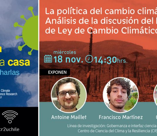 18 de noviembre | Charlas (CR)2 Ciencia desde la casa «La política del cambio climático: Análisis de la discusión del Proyecto de Ley de Cambio Climático»