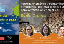 2 de diciembre | Charlas (CR)2 Ciencia desde la casa «Pobreza energética y contaminación atmosférica: barreras socioculturales para la transición energética»
