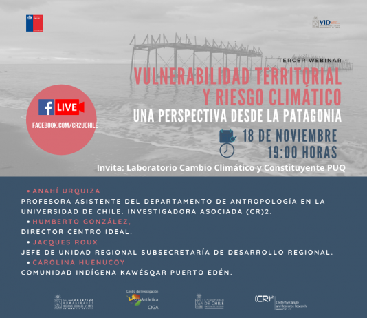 18 de noviembre | Tercer Webinar «Vulnerabilidad territorial y riesgo climático: Una perspectiva desde la Patagonia»