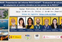 2 de diciembre | Webinar – Presentación del Informe RIOCCADAPT «Evaluación de actuaciones de adaptación al cambio climático en los países de la RIOCC»