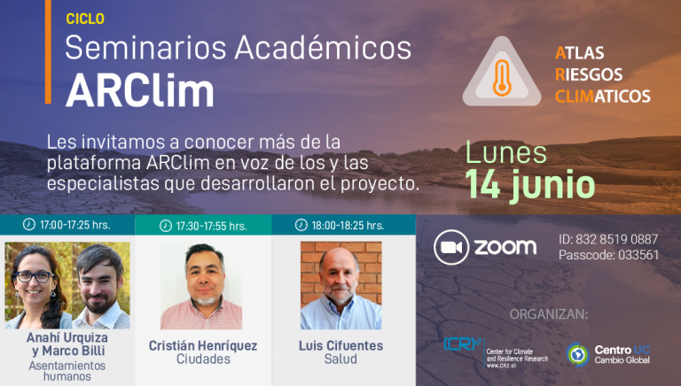 14 de junio | Tercera sesión Ciclo de Seminarios Académicos ARClim