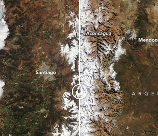 Dual Storms in the Andes Mountains (Nasa Earth Observatory)