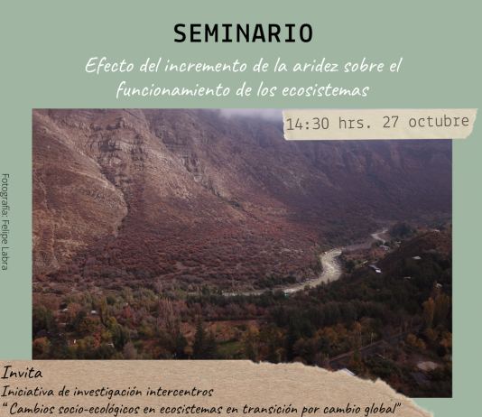27 de octubre | Seminario Internacional «Efecto del incremento de la aridez sobre el funcionamiento de los ecosistemas»