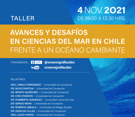 4 de noviembre | Taller «Avances y desafíos en las Ciencias del Mar en Chile frente a un océano cambiante»