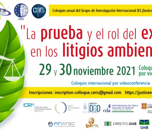 29 y 30 de noviembre | Coloquio internacional «La prueba y el rol del experto en los litigios ambientales»