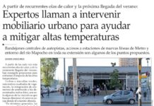 Expertos llaman a intervenir mobiliario urbano para ayudar a mitigar las temperaturas (El Mercurio)