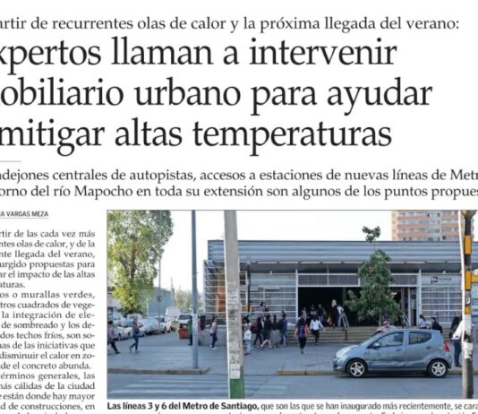 Expertos llaman a intervenir mobiliario urbano para ayudar a mitigar las temperaturas (El Mercurio)
