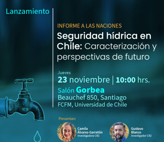 23 de noviembre | Lanzamiento Informe a las Naciones CR2 «Seguridad hídrica en Chile: Caracterización y perspectivas de futuro»