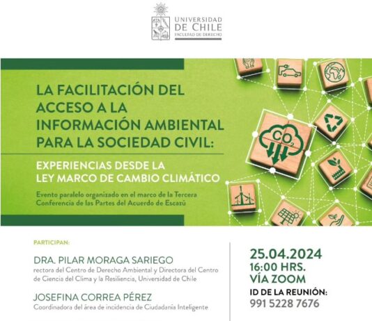 25 de abril | Conversatorio «La facilitación del acceso a la información ambiental para la sociedad civil: Experiencias desde la #LeyMarcoDeCambioClimático»