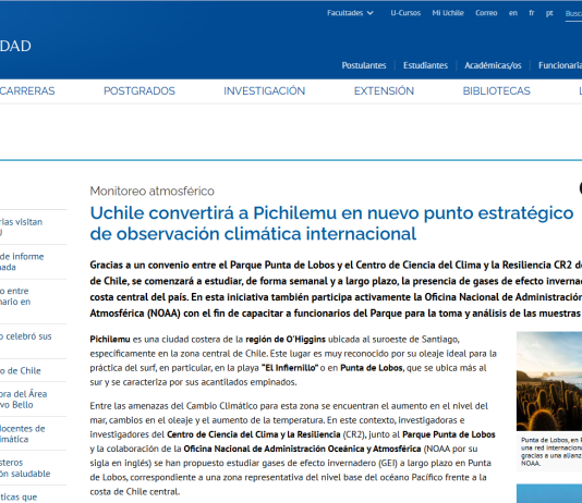 Uchile convertirá a Pichilemu en nuevo punto estratégico de observación climática internacional (U.Chile.cl)