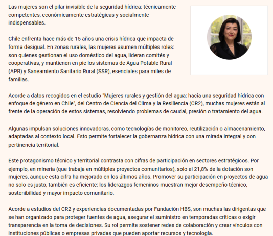 El agua también se gestiona en femenino (DF)