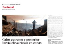 Calor extremo y posterior lluvia eleva riesgo en zonas afectadas por los recientes incendios en el sur (La Tercera)