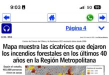 Mapa muestra las cicatrices que dejaron los incendios forestales en los últimos 40 años en la Región Metropolitana