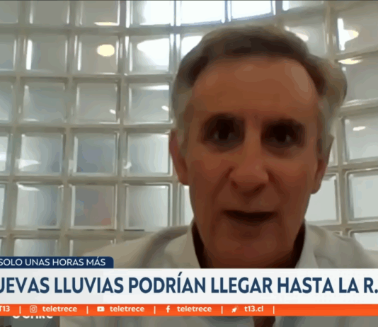 Lluvias llegarán hasta la Región Metropolitana: estas serías las comunas con precipitaciones (T13)