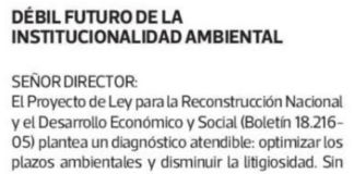 Opinión: Débil futuro de la institucionalidad ambiental (La Tercera)