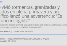 Chile vivió tormentas, granizadas y tornados en plena primavera y un científico lanzó una advertencia: “Es territorio incógnito” (Radio Concierto)