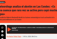 Meteorólogo analiza el aluvión en Las Condes: «Es una cuenca que rara vez se activa pero cayó mucha agua» (Radio Futuro)